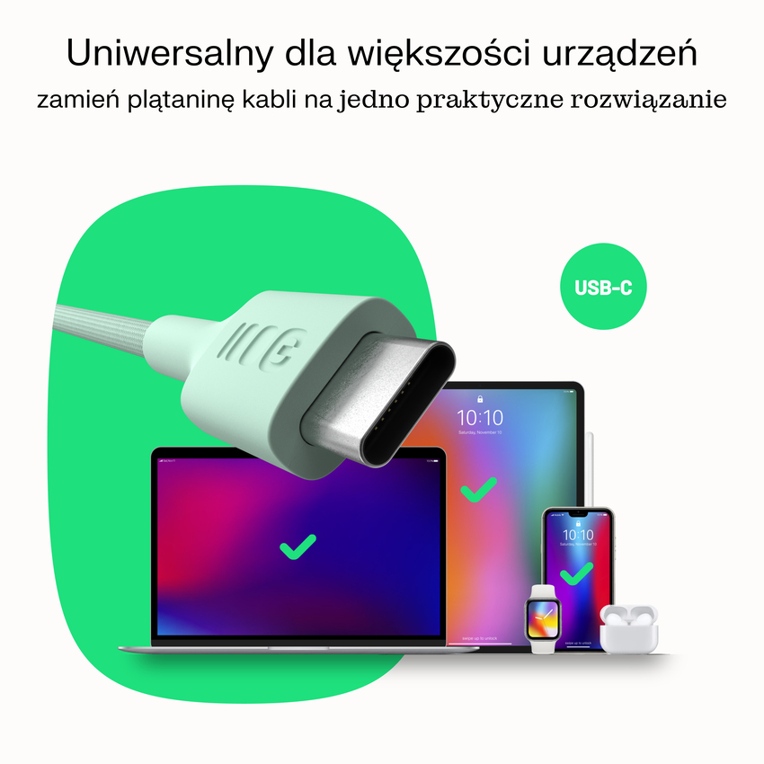 USB-C kabel 0.3m 100W Greencell PowerStream Fast Charging PD Panther Black (KABGC100PS30PB)