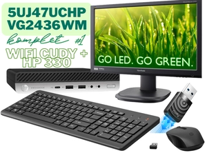 Komplet računalnik HP ProDesk 600 G4 DM Demo + monitor VG2436WM 60 cm (24″) FHD LED + USB Wi-Fi cudy + HP 330 komplet tipkovnice in miške