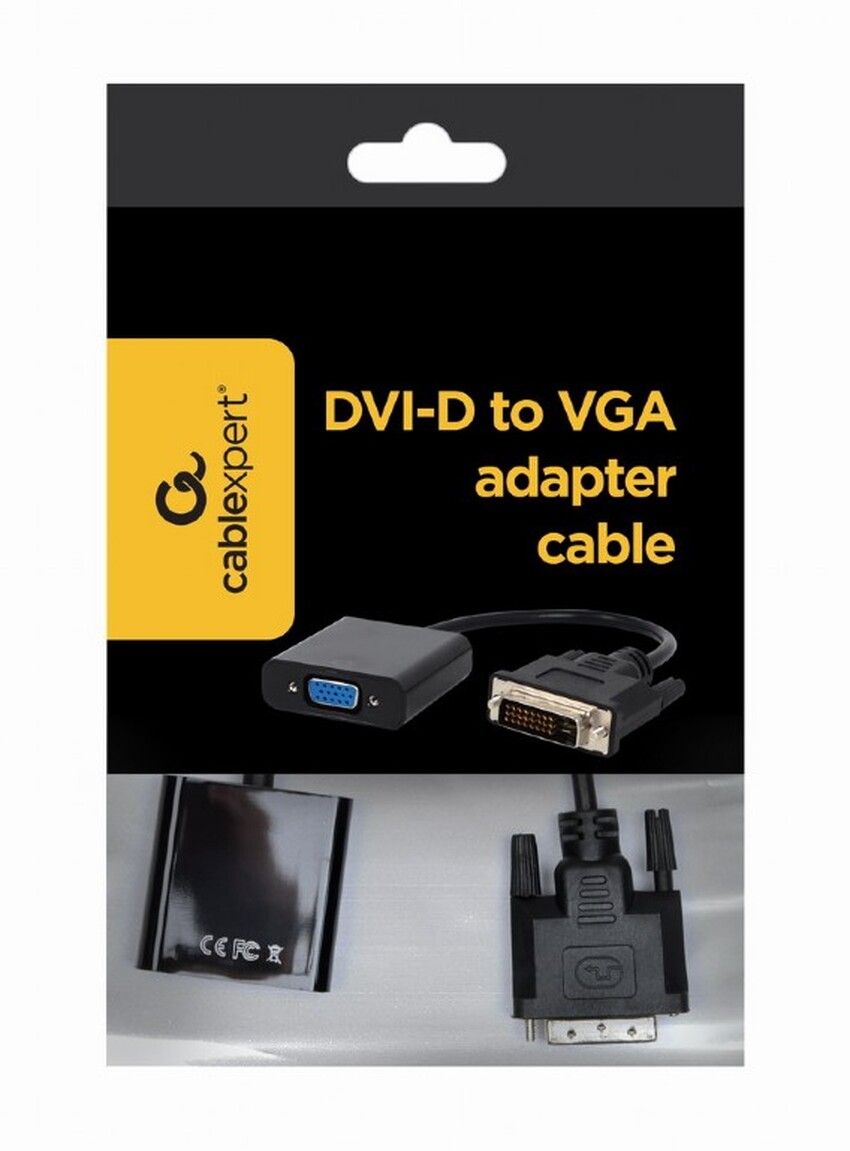Adapter DVI-VGA 0,2M Gembird A-DVID-VGAF-01